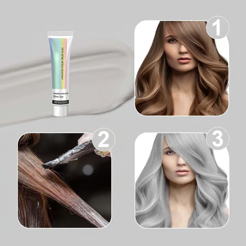 🎁Extrato de Essência Natural 2 em 1 Tintura de Cabelo Prata